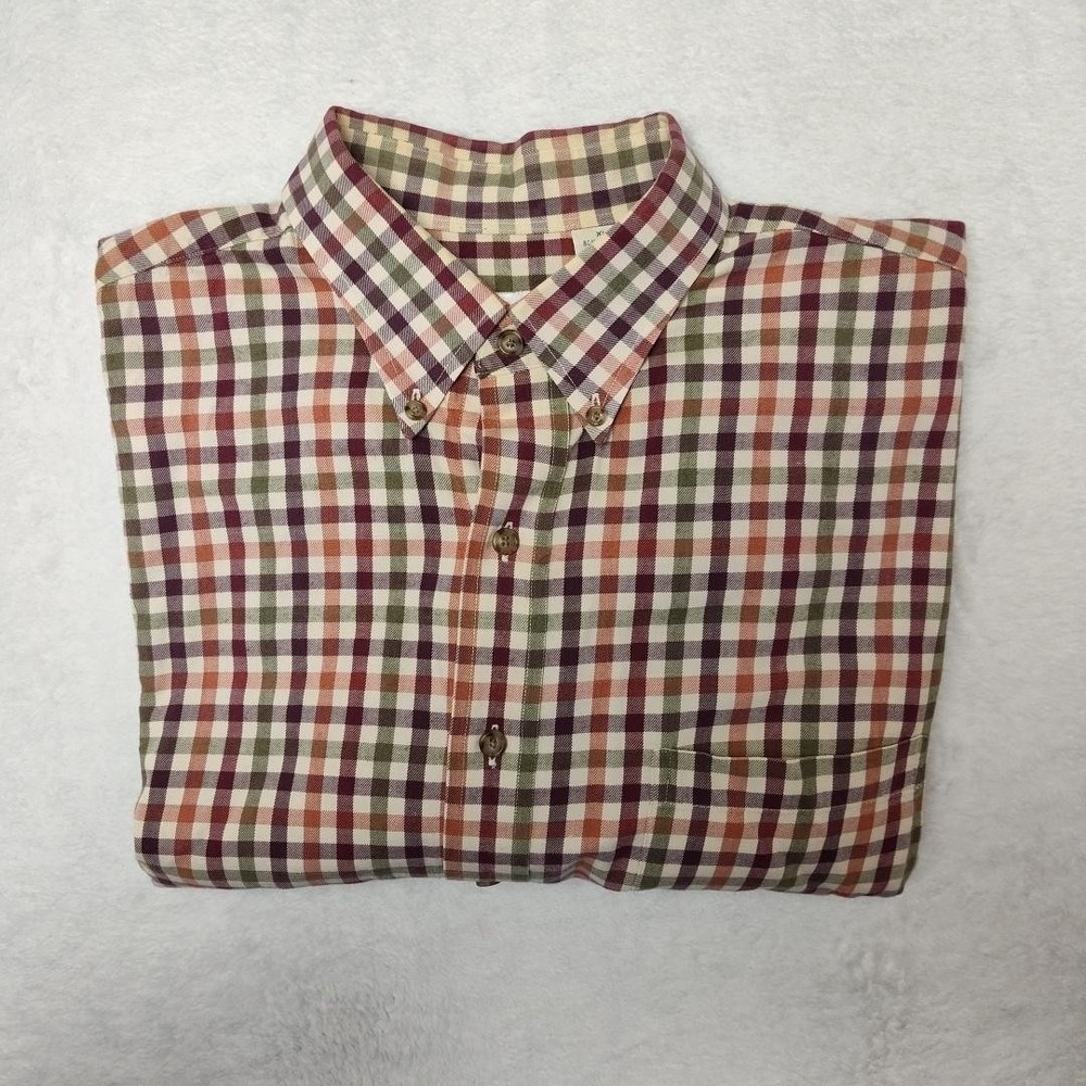 Viyella Shirt Mens XL Multicolor Check Long‎ Sleeve Button Up Cotton Wool Work